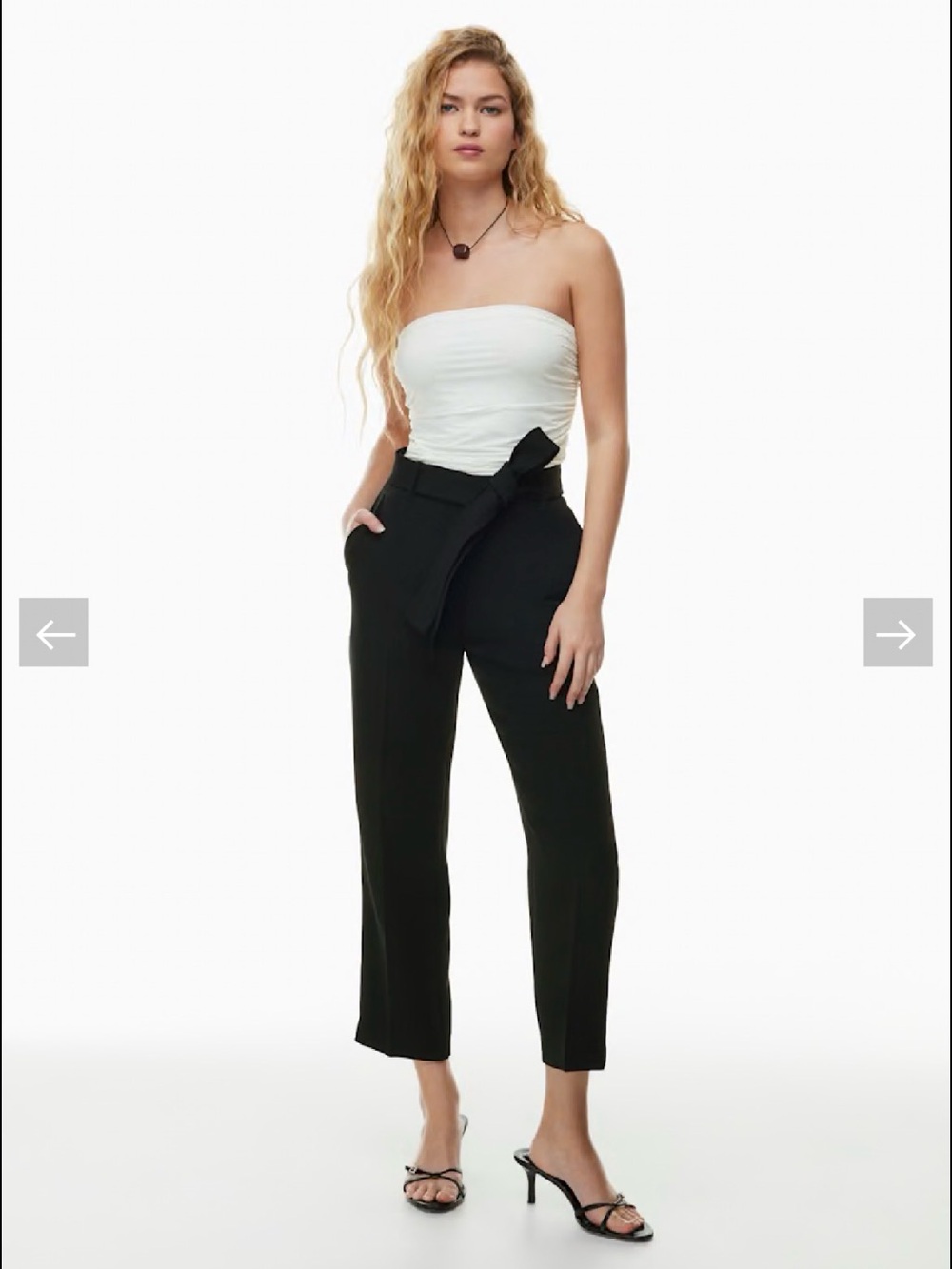 Women’s black size 6 Wilfred High-waisted belted crepe pants
